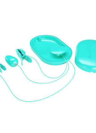 Surprise Box Vibrating Egg with Electric Shock Nipple Clamps Blue