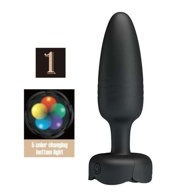 Tarion Butt Plug silicone anal plug with vibration, thrusting, LED lighting, rechargeable and waterproof design