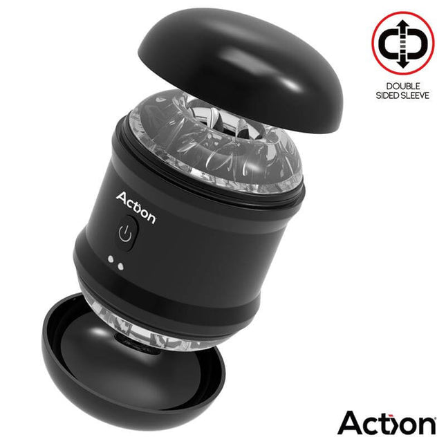Thor Double Sided Vibrating Masturbator compact dual-entry sleeve with 10 vibration modes and waterproof design