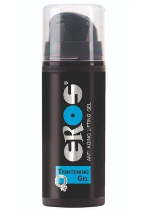 Tightening Gel 30ml in a black cylindrical pump bottle with a clear cap, blue label accents and silver lettering