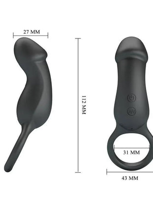 Trae Vibrating Cock Ring USB Black