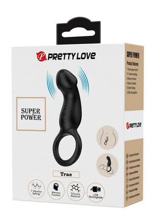 Trae Vibrating Cock Ring USB Black