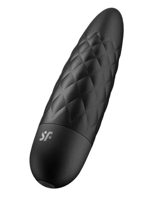 Ultra Power Bullet 5 Vibrating Black compact silicone vibrator with 5 modes and waterproof design