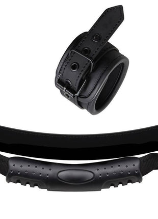 Vegan Leather Cuffs with Handle