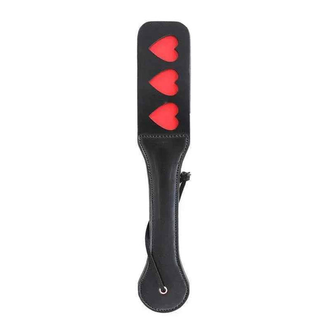 Vegan leather paddle 32 cm with heart design, eco-friendly and stylish accessory