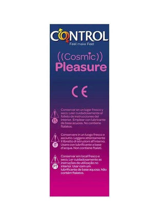 Vibe Cosmic Pleasure product box in blue-to-magenta gradient packaging with Cosmic Pleasure branding and safety text