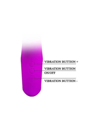Vibe Hot Rabbit Purple rabbit vibrator with a smooth magenta silicone handle and three vibration control buttons.