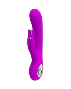 Vibe Hot Rabbit Purple vibrator in vivid purple silicone with a curved shaft, twin bunny ears and oval control panel