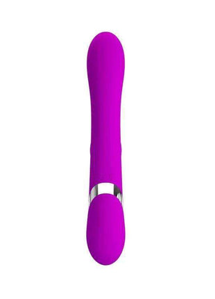 Vibe Neil Inflatable personal massager in bright purple with a smooth, tapered shape and a silver band around the center.