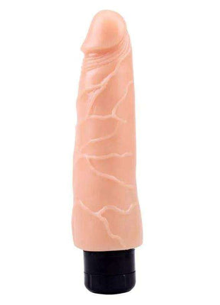 Vibe T-Skin Mike Flesh vibrator in peach-toned skin-like material, with sculpted veins and a black base