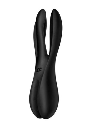 Vibe Threesome 2 Black sleek black tri-point waterproof personal pleasure device with customizable vibration settings