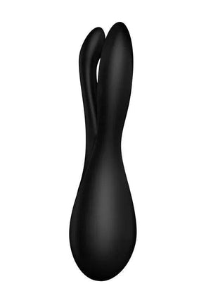 Vibe Threesome 2 Black sleek black multi-stimulation vibrator with ergonomic design and waterproof features