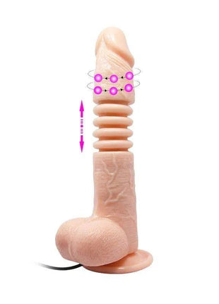 Close-up of a sleek Vibe with Thrusting and Rotating personal pleasure device showcasing its ergonomic design and features