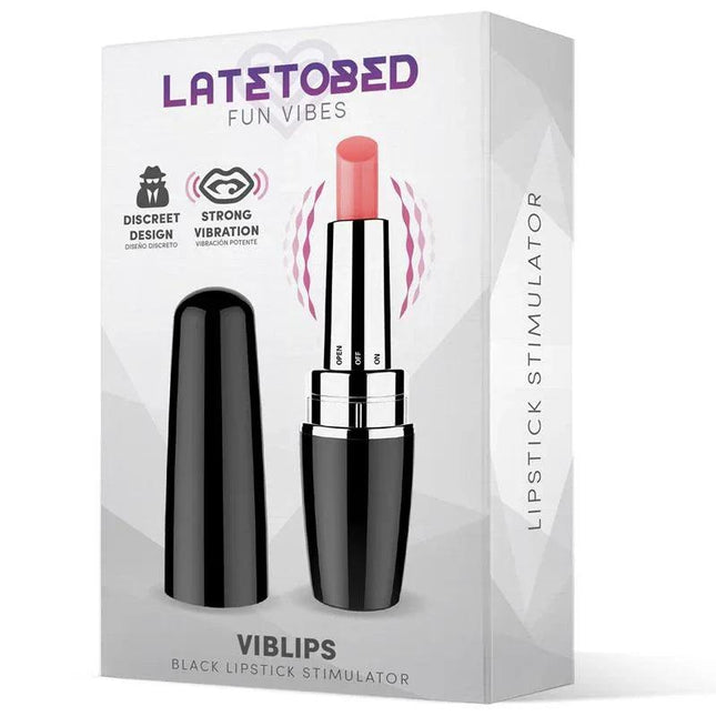 Viblips Lipstick Stimulator Black sleek tube with black lipstick for moisturizing and long-lasting lip color