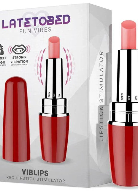 Vibrant red Viblips Lipstick Stimulator with nourishing, hydrating formula and smooth application