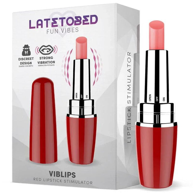 Vibrant red Viblips Lipstick Stimulator with nourishing, hydrating formula and smooth application