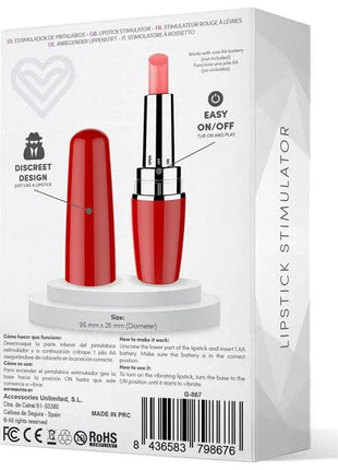 Viblips Lipstick Stimulator Red bold moisturizing lipstick in sleek red tube