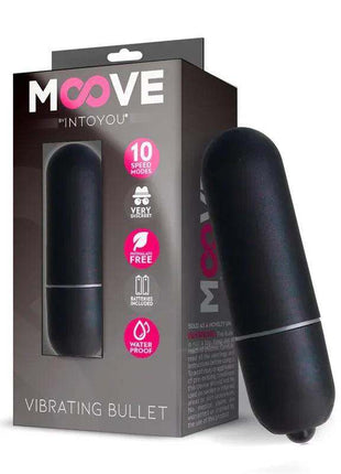 Compact black vibrating bullet with 10 speed settings