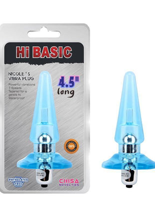 Vibrating Butt Plug Nicoles 12.5 x 3.2 cm Azul