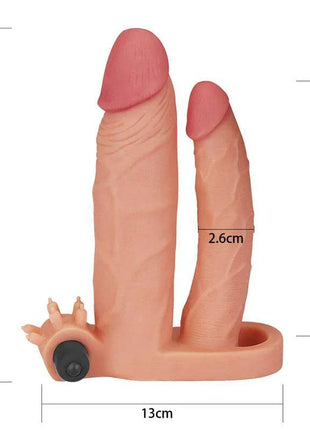 Vibrating Double Penis Sleeve with Vibration +1