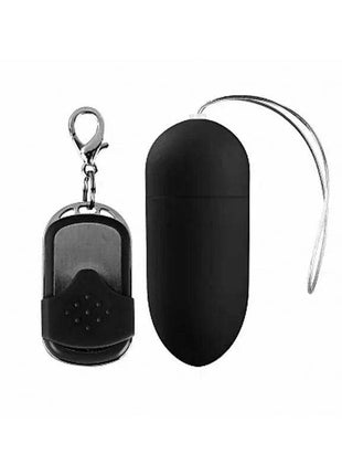 Black vibrating egg with wireless remote control for intimate pleasure