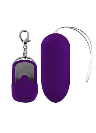 Dark purple vibrating egg with remote control for intimate pleasure