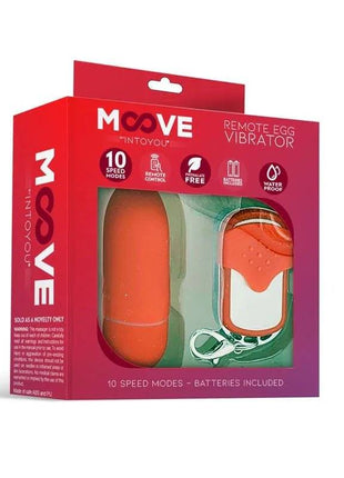 Red vibrating egg with remote control for intimate pleasure