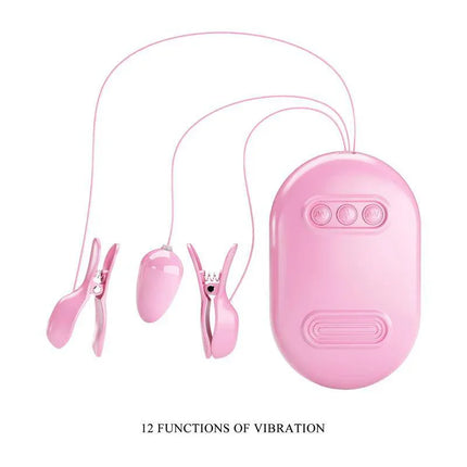 Vibrating Egg with Shock Nipple Clamps Kit