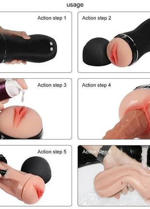 Compact vibrating USB rechargeable Tiny Man masturbator