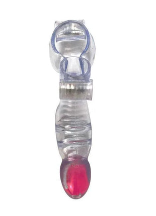 Vibrating Penis and Testicles Sleeve Clear