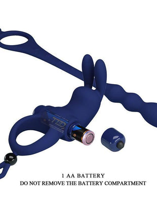 Vibrating Penis Ring with Anal Chain
