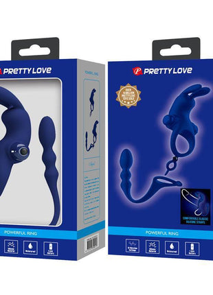 Vibrating Penis Ring with Anal Chain