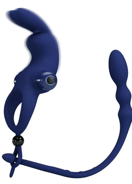 Vibrating Penis Ring with Anal Chain