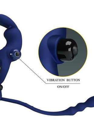 Vibrating Penis Ring with Anal Chain