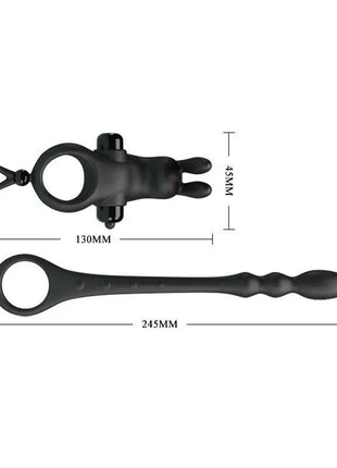 Vibrating ring with butt plug made of body-safe silicone for enhanced couples' pleasure and intimacy
