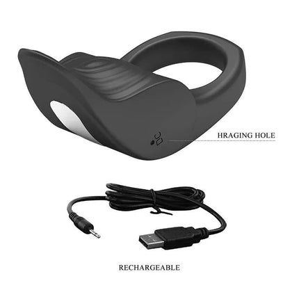 Vibrating Silicone Cock Ring with 10 Functions