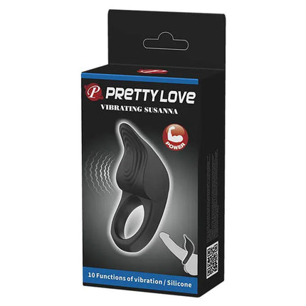 Vibrating Silicone Cock Ring with 10 Functions