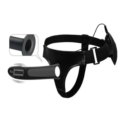 Vibrating Strap On with Hollow Dildo Vito