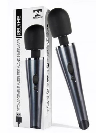 Wand Massager Relyme USB Silicone Black