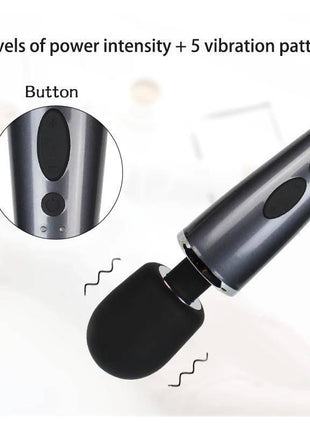 Wand Massager Relyme USB Silicone Black