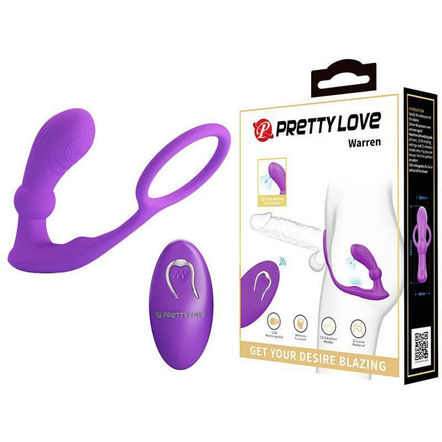 Warren Remote Vibrating Anal Plug and Penis Ring