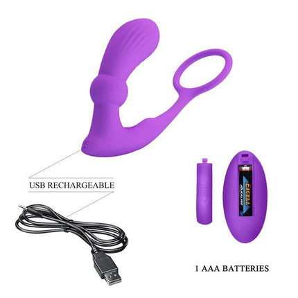 Warren Remote Vibrating Anal Plug and Penis Ring