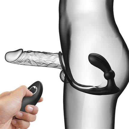 Warren Remote-Controlled Vibrating and Pulsating Anal Plug and Penis Ring