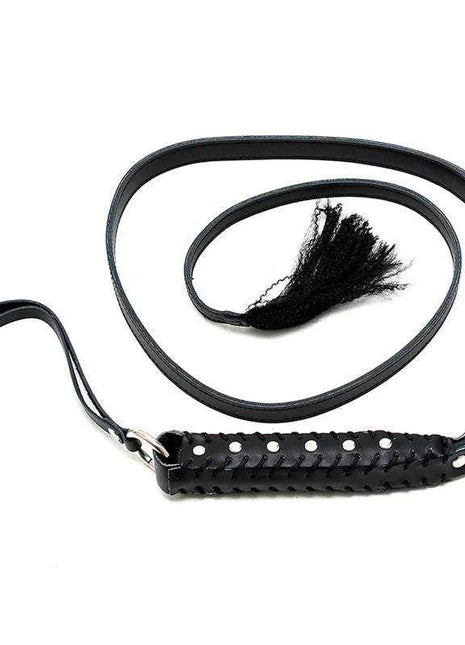 Premium 130 cm leather whip with ergonomic grip for training and performance