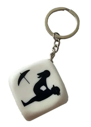 White Position Dice Keychain