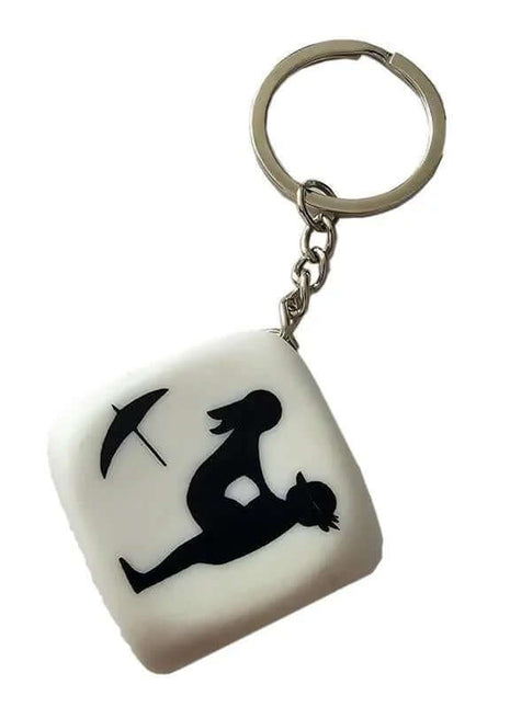 White Position Dice Keychain
