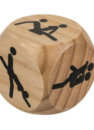 Wooden Dice Kamasutra 6x6cm with engraved romantic positions for couples