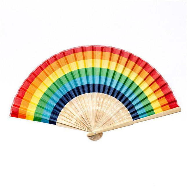 Wooden Fan LGBT Bamboo 21cm - 3cm open