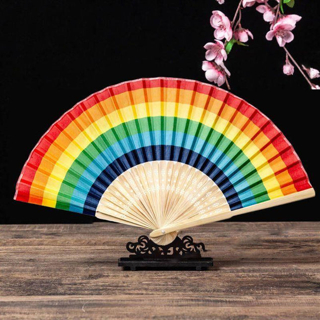 Wooden Fan LGBT Bamboo 21cm - 3cm open