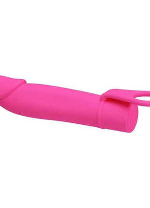 Xiuhcoatl G-spot Vibe Silicone, bright pink vibrator with a curved tip, smooth finish and looped base
